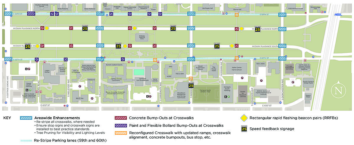 Pedestrian safety upgrades to the Midway