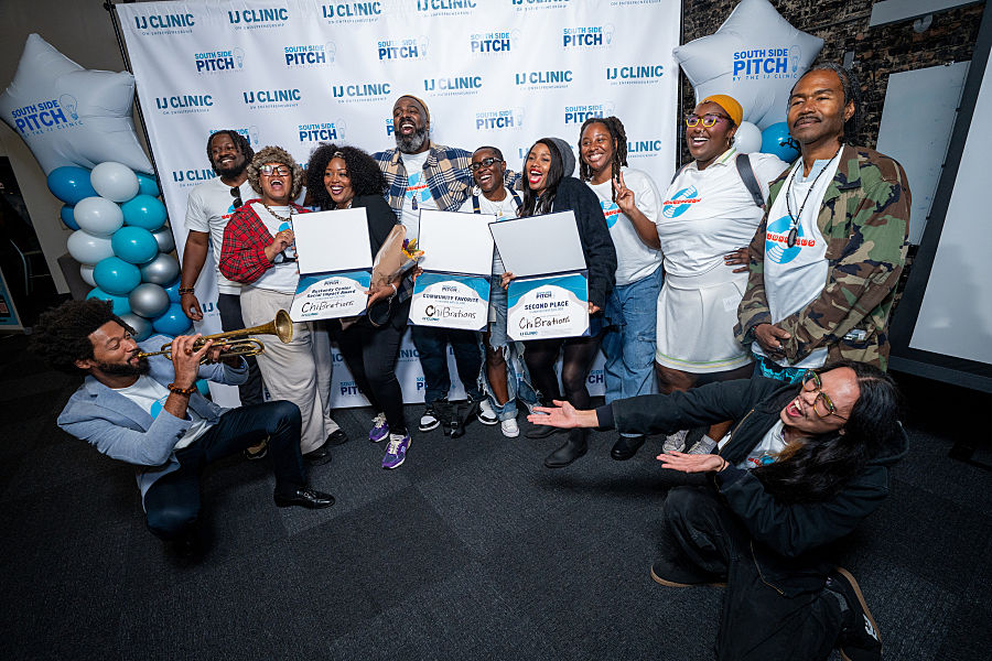 ChiBrations celebrates their prize-winning pitch at this year's South Side Pitch competition