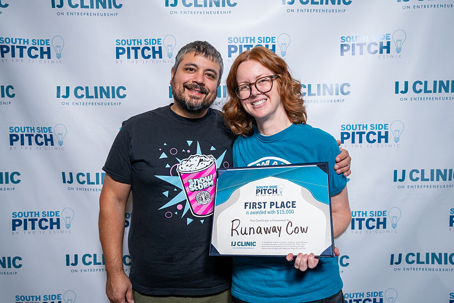 Aaron Gutierrez Alison Eichhorn, owners of the Runaway Cow