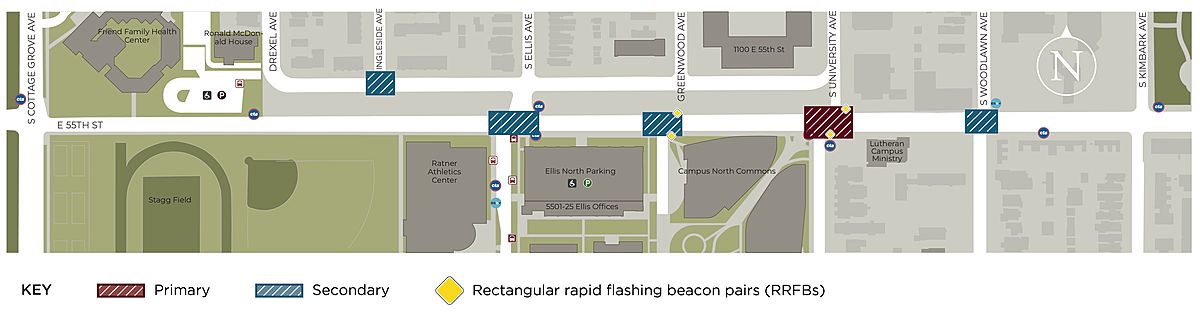Pedestrian safety upgrades on 55th Street